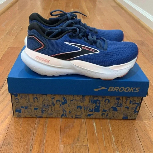Women’s Brooks Glycerin 21 Neutral Running Shoe Blue, Icy Pink & Rose Size 6 EUC - Picture 3 of 10